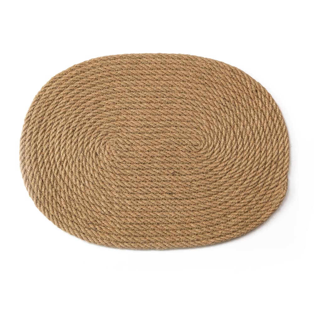 Large Oval Woven Placemats, 30 x 40cm 1 Pack Natural Jute Kitchen Dinning Table Mats, Rustic Boho Non-Slip Mats Heat-Resistant Braided Farmhouse Placemats (Jute(30 x 40cm)-1Pack) — image 1