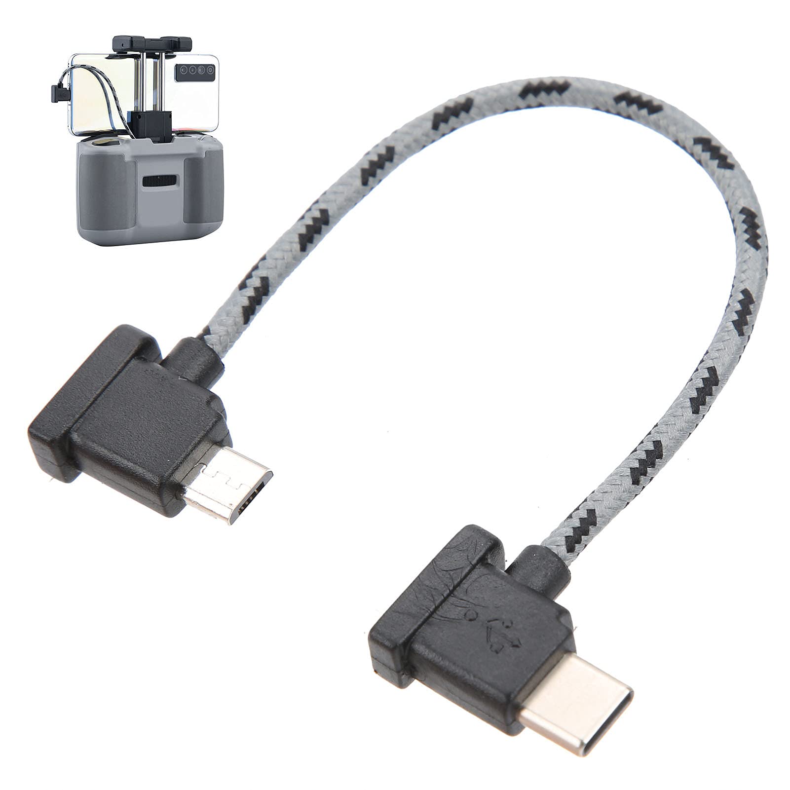 15cm Type C to Micro AB, Remote Controller Cable, Right Angle Remote Controller, Data Cable for DJI Mavic Air 2 / Mini 2