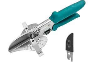 O'SHINE O’Shine Miter Shears for Angular Cutting Molding Crafting,Shoe Molding Cutter Tool,45-135 Degree Multi Angle Trim Cutter Hand Tool for Soft Wood PVC, an Extra Blade with Sheath Included