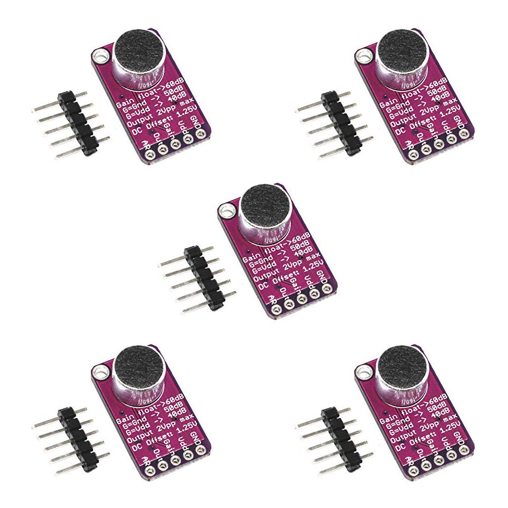 ALMOCN 5pcs MAX9814 Electret Microphone Amplifier with Auto Gain Control for Arduino