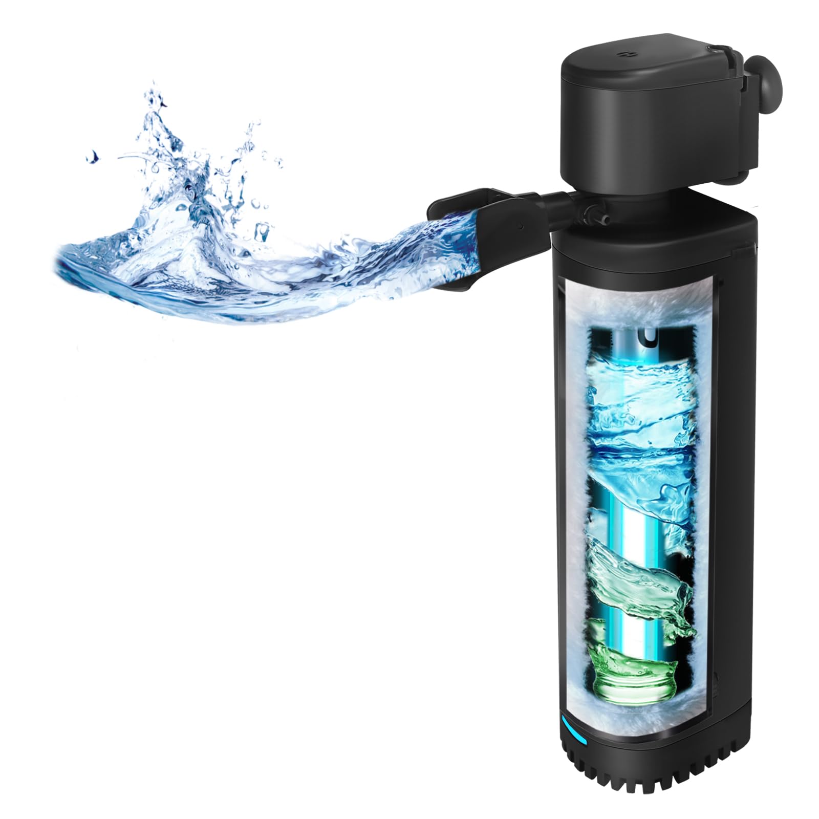 Photo 1 of 300GPH Aquarium Filter, UV Sterilizer for Aquarium for 45-120 Gallon, Submersible Pump Filter for Green Water Algae Clean, Ultra-Silent Green Killing Machine with Fish Tank & Turtle Tank Deodorization