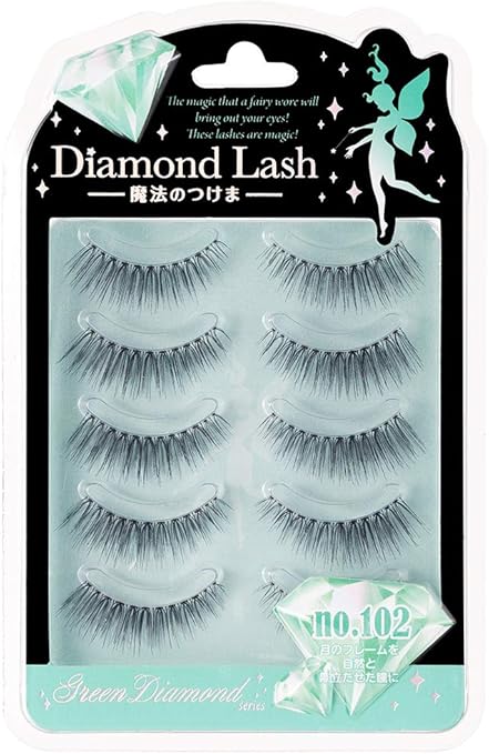 Amazon ｄｉａｍｏｎｄ ｌａｓｈ ダイヤモンドラッシュ グリーン ｎｏ １０２ ５ペア ダイヤモンドラッシュ つけまつげ 通販