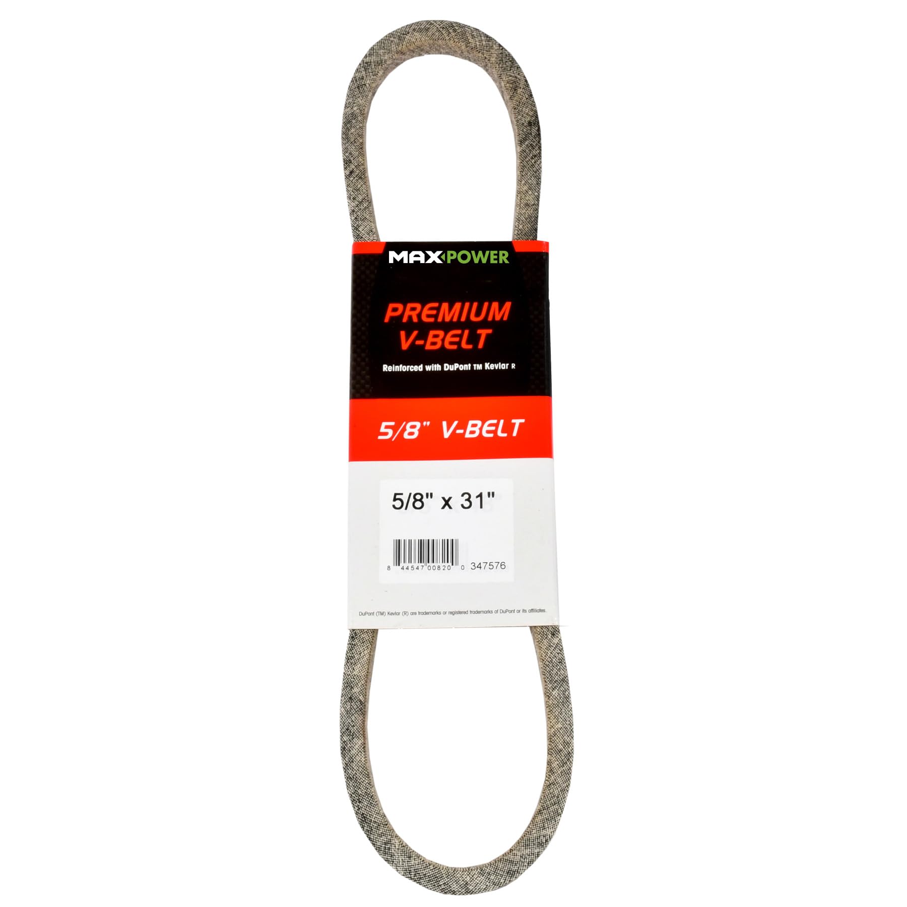 Maxpower 347576 Premium Belt Reinforced with Kevlar Fiber Cords, 5/8" x 31"