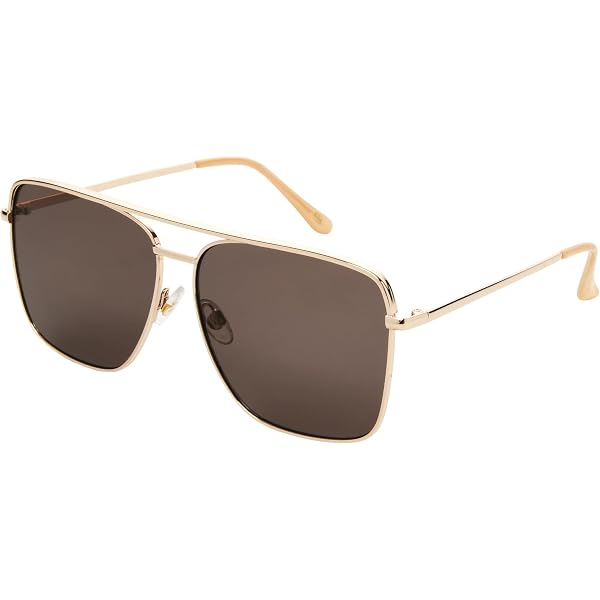 FRENCH CONNECTION Vegan Leather Aviator Sunglasses Amazon.com: French Connection Oxsana Rounded Aviator  main image 3