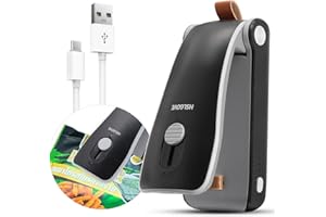 HSLGOVE Mini Bag Sealer, USB Rechargeable Portable Bag Sealer Heat Seal with Cutter 2IN1, Heat Chip Bag Sealer for Plastic Bags Snacks & Food Storage