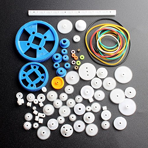 DIKAVS 80Pcs Plastic DIY Robot Gear Kit Gearbox Motor Gear Set for DIY Car Robot