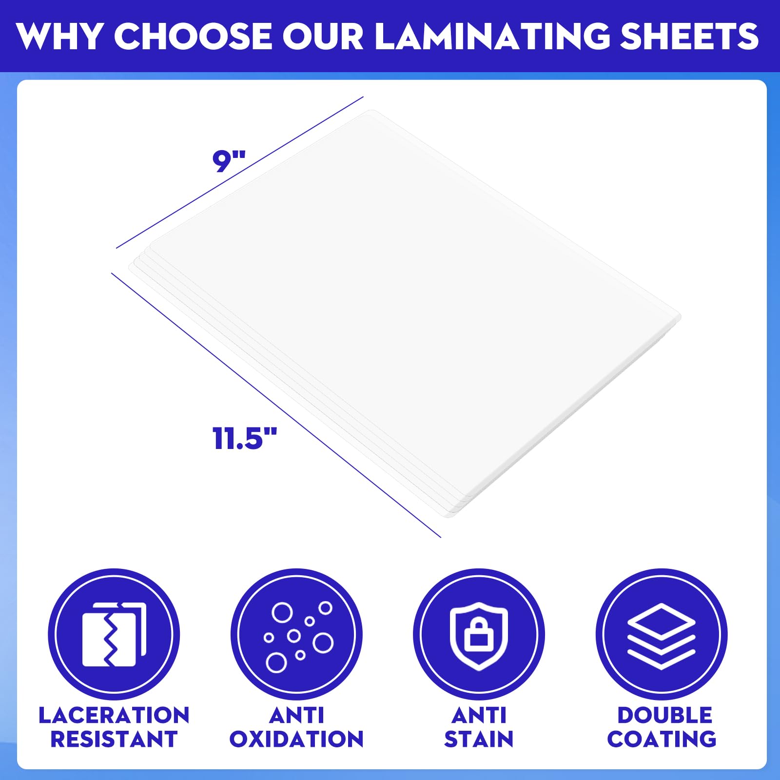 CAREGY Thermal Laminating Pouches, Holds 8.5 x 11 Inch Sheets,200 Pack Laminating Sheets, 3 Mil, 9 x 11.5 Inches Lamination Sheet Paper for Laminator, Clear, Letter Size, Office and School Supplies