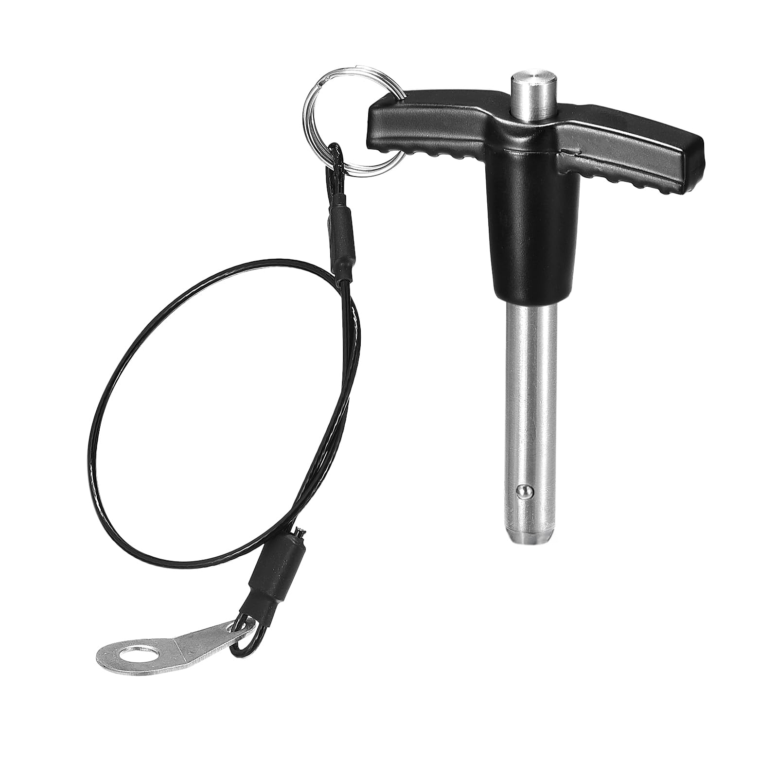 DTGN 8mmx30mm(DxL) T Handle Quick Release Pin - Good for Quickly Connecting and Hooking Up Components - 304 Stainless Steel Ball Locking Pin with Push Button - Black/Silver