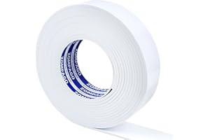 ZOMPAGO High Density Self- Adhesive EVA Single Sided Foam Tape,Weatherstrip Door Seal,Weatherproof,Waterproof,Thick Foam Insulation Tape,1 Roll for Window Seal Strip,1.57in x 16.4FT,White Sponge Tape