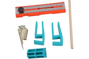 Rotatable Multifunctional Woodworking Ruler with Depth Gauge & Protractor, Foldable Positioning Measuring Tool Adjustable Scr