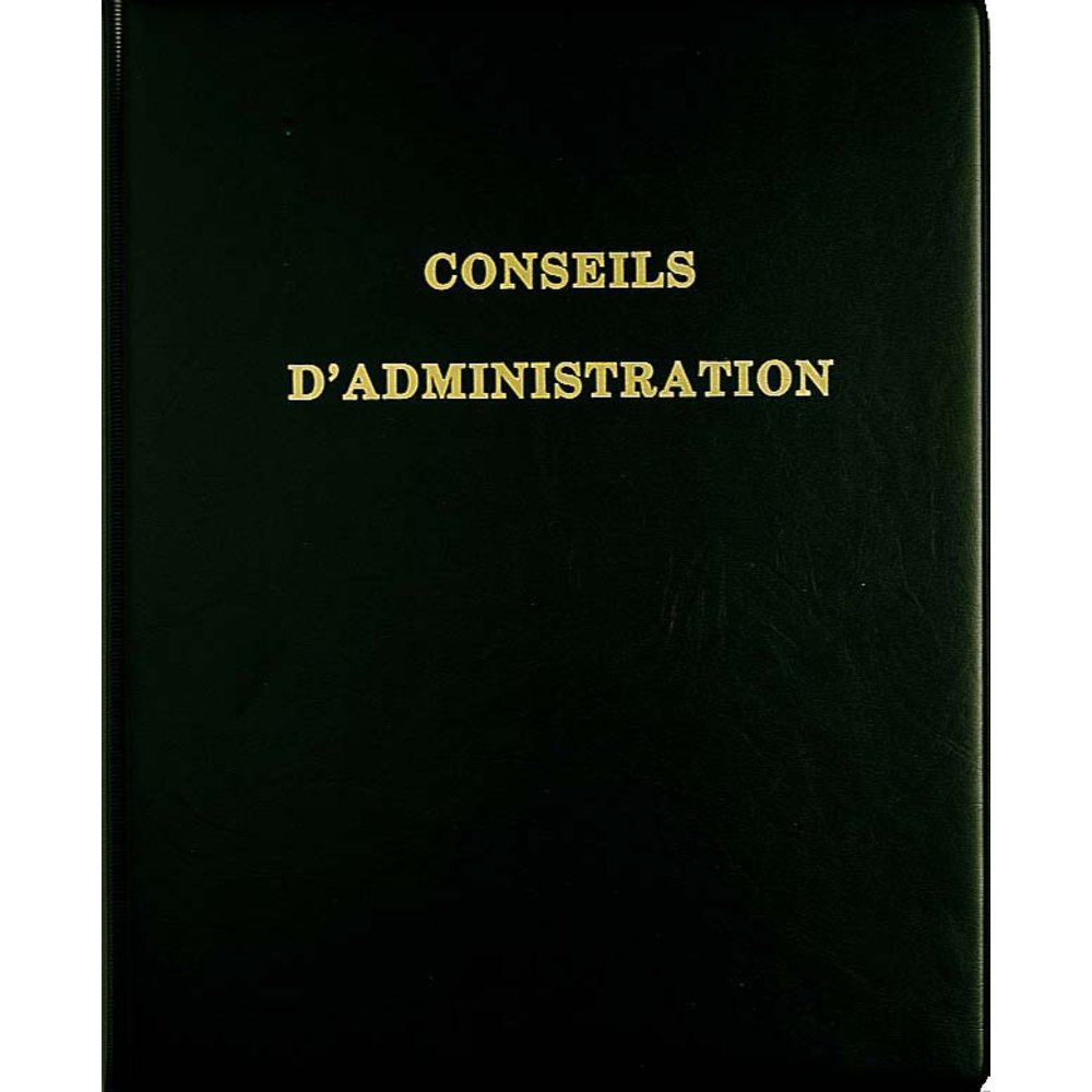 Exacompta - Ref 550E - Board of Directors Ring Binder - 297 x 210mm in Size, Suitable for A4 Documents, Includes 100 Sheet Refill Pad, 4 Rings - Black (French Text)