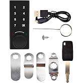 Flylin Electronic Cabinet Lock Kit, Keypad Door Lock with Handle and Security Key Keyless Entry Passcode Code, Digital Smart Door Lock for Access Control System (Black)