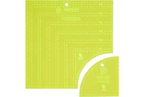 MISSOURI STAR QUILT CO. Drunkards Path Quilting Templates, Small,Curved Acrylic Tools Use 10'' Precut Fabric Squares,Essential Supplies Cutting Circle Patterns and Layer Cakes NOT4438 Green