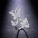 Bella Lotus Delicate Butterflies 18k White Gold Plated CZ Diamond Women Party Rings, Size 8