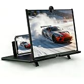 Phone Magnifier Screen for Movies, 12" 3D HD Foldable Screen Magnifier for Cell Phone Anti-Blue Light Big Screen Enlarger for All Smartphones &ndash; Black