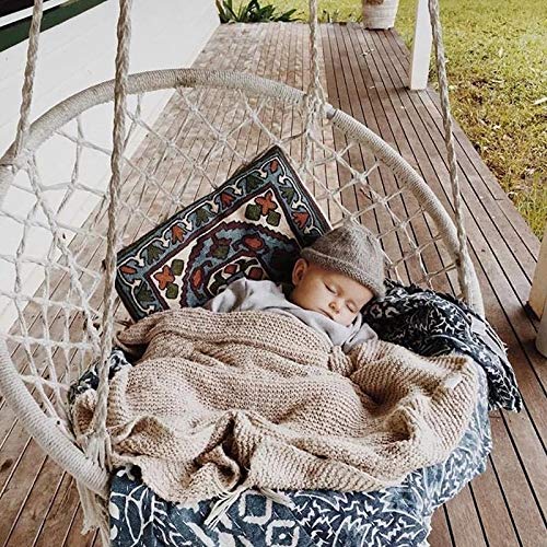 Hängesitze Hängesessel Gartenschaukel Stühle Outdoor & Indoor |Bequemer schwingender Gartenstuhl |Baumwollseil-Makramee… – Bild 6