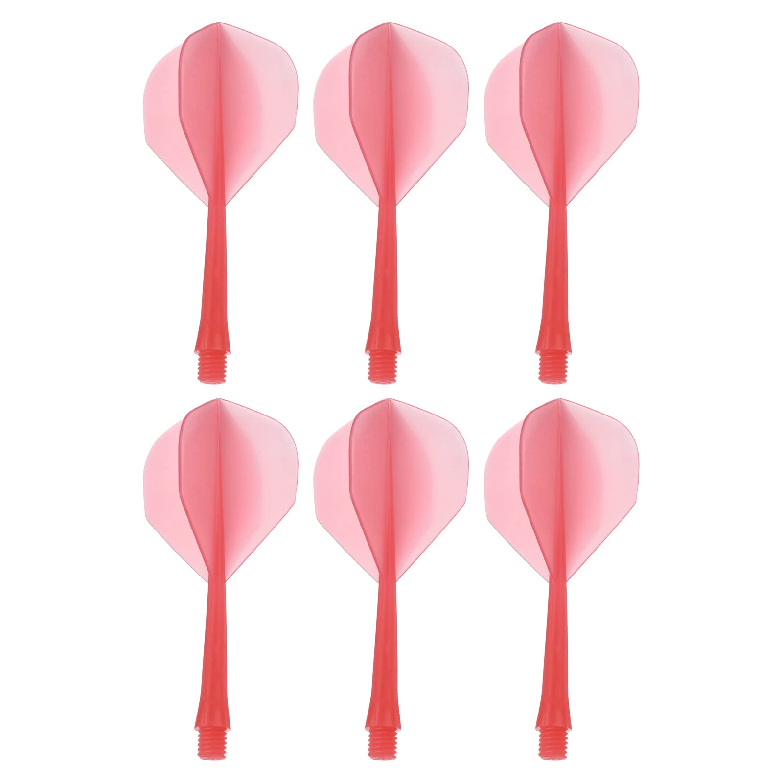 PATIKIL Integrated Dart Shaft & Flights, 6 Pack Durable Plastic Dart Flight Set, Transparent Red