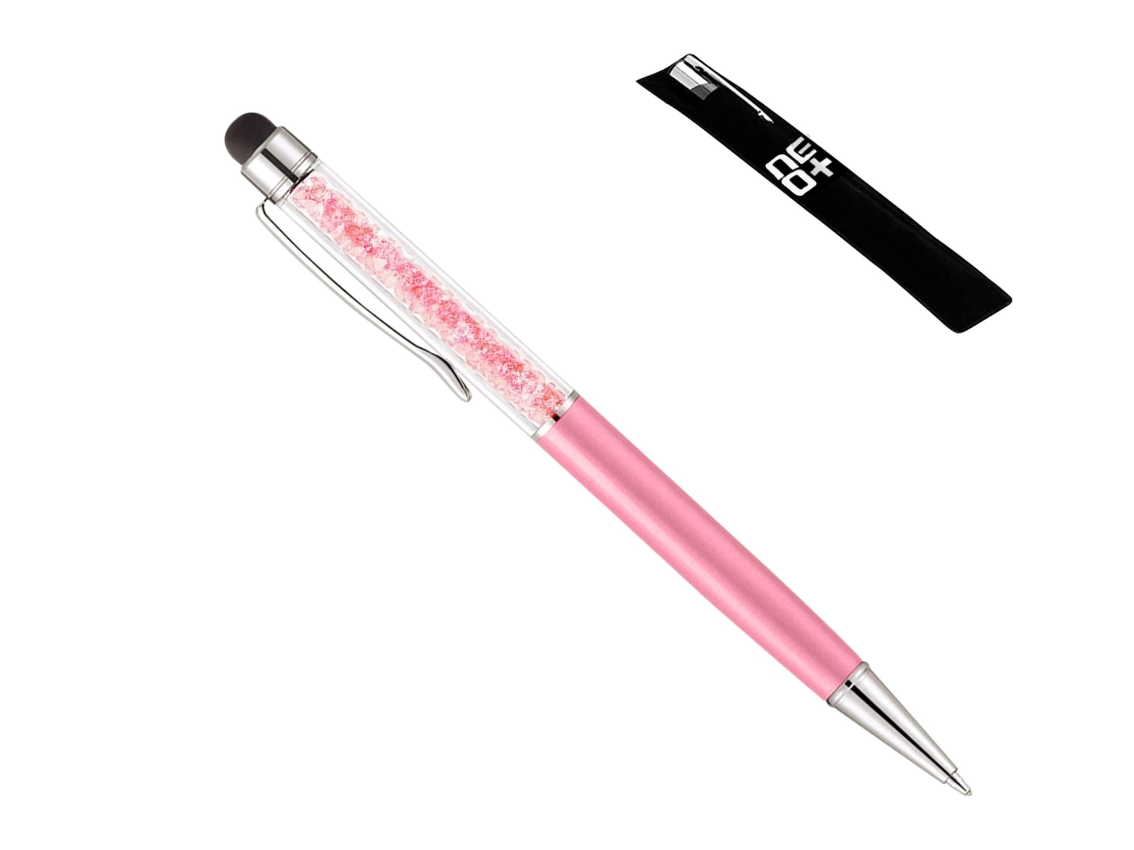 Quality 2-in-1 Capacitive Touchscreen Stylus and Ballpoint Pen with Crystals (BABY PINK)