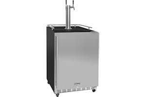 Kegco Kegerator 24" Wide Dual Tap Black/Stainless Steel Commercial Beer Dispenser HK38BSC-2