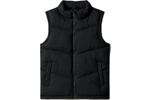 Meikulo Boys Zip Up Puffer Vest Kids Stand Collar Quilted Gilet Sleeveless Jackets Outwear with Pockets