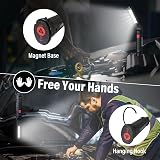 FIBRAVE Rechargeable LED Work Light Magnetic Base 5 Modes Torch (2 Pack Black) view 5