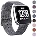 EZCO Bands Compatible with Fitbit Versa/Versa 2 / Versa Lite, Woven Fabric Breathable Watch Strap Quick Release Replacement Wristband Accessories Compatible Versa Smart Watch Women Man