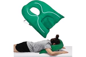 Beatvive Face Down Pillow for Sleeping, Prone Pillow for Vitrectomy or Retinal Surgery, Adjustable Height Prone Prone Pillow Face Down Sleep, Retina Lying Pillow Eye Surgery Recovery (Velvet-Green)