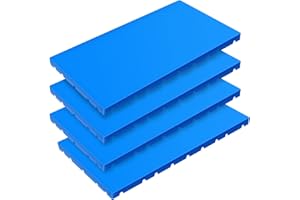 Qinyoung 4 Pcs Plastic Pallet Waterproof Storage Pad Hdpe Lightweight Wear Resistant Basement Pallet for Racks Outdoor Grid Indoor Floor Supermarket Warehouse Support up to 4000 Lbs (40 x 24 x 2 in)
