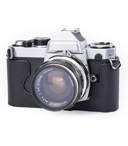 Amazon.com : Handmade Genuine Real Leather Half Camera Case Bag
