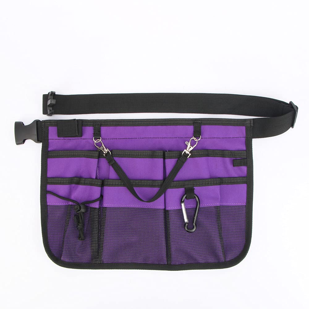 uxcellmo Gardening Tool Waist Bag Belt Adjustable Tool Apron Organizer with 8 Pockets Hanging Pouch Tool Belt (Purple) (F0473PU)