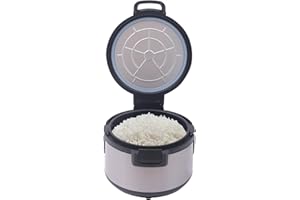 SAHUANIYE Rice Warmer, 19L/20Qt Commercial Rice Warmer 100W, Stainless Steel Insulated Rice Bucket w/Non-Stick Inner Liner Pot, Dual Temperature Control, Serving Nearly 30-45 People, Used In Restaurant,Party