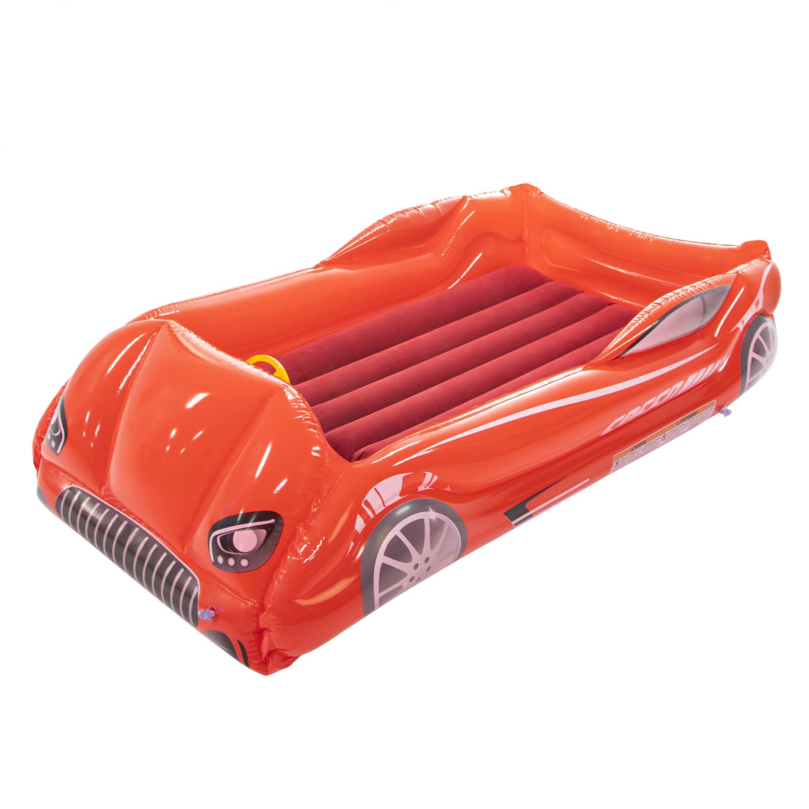 Photo 1 of RAPTAVIS Kids Air Mattress Inflatable Toddler Travel Bed with Sides, Cot Sleeping Pad, Red