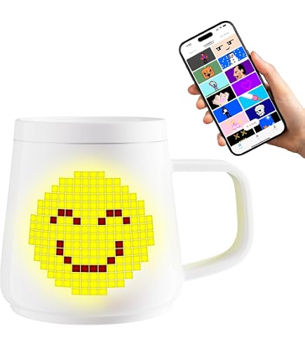 Amazon.com: PixelMug P1:AI-Enhanced Smart Mug with Pixel Display|DIY Pixel  Art|Remote Interaction|Coffee Temperature Tracking|App  Control|Clock|Personalized Gift for Thanksgiving,Birthday,Christmas,Right  Handle : Home & Kitchen