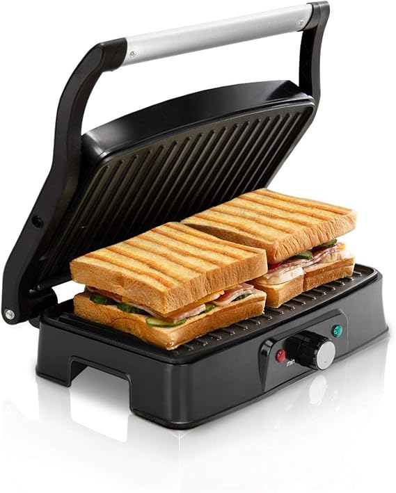 Electric Panini Press Indoor Grill Sandwich Maker, Aigostar 1500 Watts