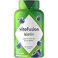 vitafusion Extra Strength Biotin Gummy Vitamins, Berry Flavored, 5,000 mcg Biotin Vitamins, America’s Number 1 Gummy Vitamin Brand, 50 Day Supply, 100 Count (Packaging may vary)