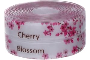 FRCOLOR 1 Roll Caulk Sealant Tape Cherry Blossoms Waterproof Sink Caulk Strip Self Adhesive Countertop Trim Strips Proof Toilet Tape Corner Seal Strips Tape 3. 8cmx3. 2m