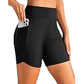 Daci Women High Waisted Swim Shorts - 5"/7" Bathing Suit Short with Pockets Liner Tummy Control Swimsuit Bottom Boy Shorts