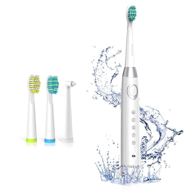 Fairywill Sonic Toothbrush with 5 Modes Charged 4 Hours at Least 30