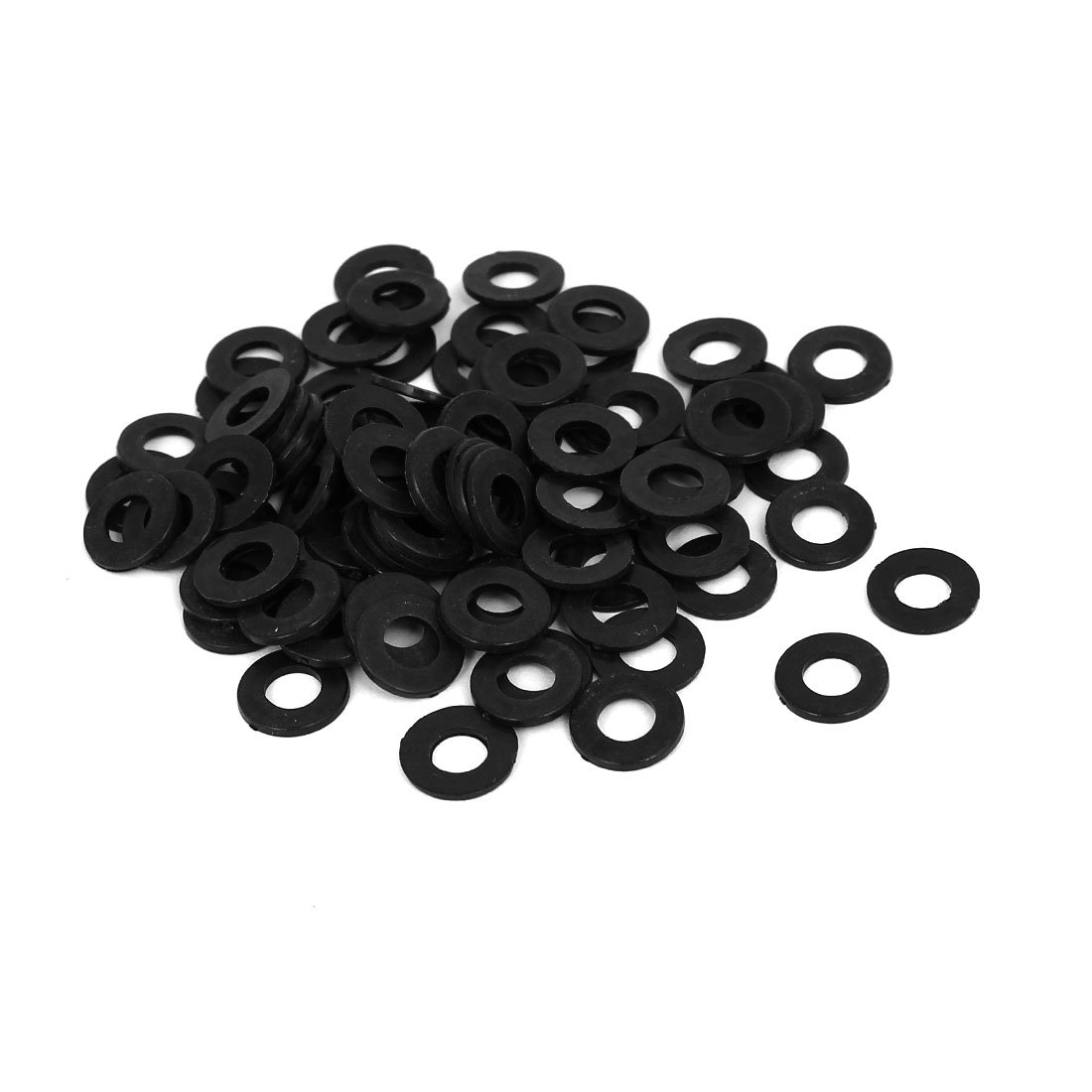 Sourcingmap M5 x 10mm x 1mm Nylon Flat Insulating Washers Gaskets Spacers Black 100PCS
