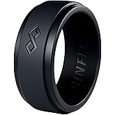Rinfit Silicone Rings for Men 9mm Wide, 2mm Thick - Mens Rubber Wedding Bands - Infinity Silicone Rings for Him - Patented Design