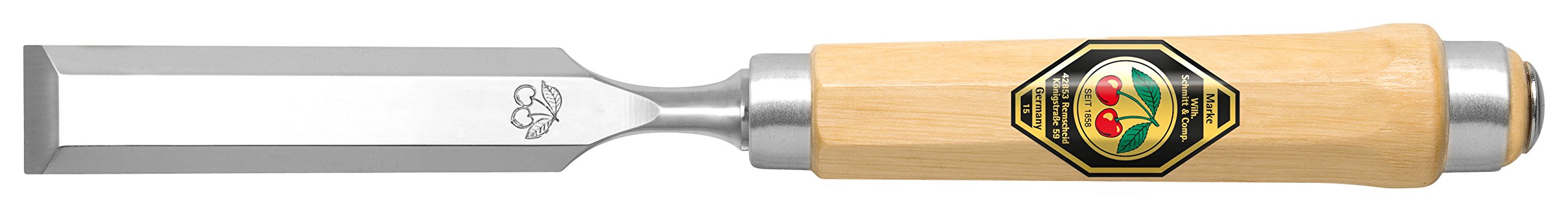 Kirschen 1002020 Firmer Chisel with Octagonal Horn Beam Handle, Beige/Silver, 20 mm