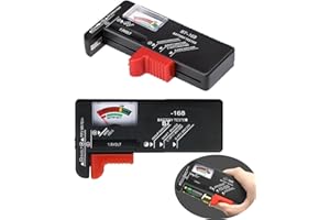 2pcs Battery Tester Checker, Universal Battery Checker Small Battery Testers for AAA AA C D 9V 1.5V Button Cell Household Bat