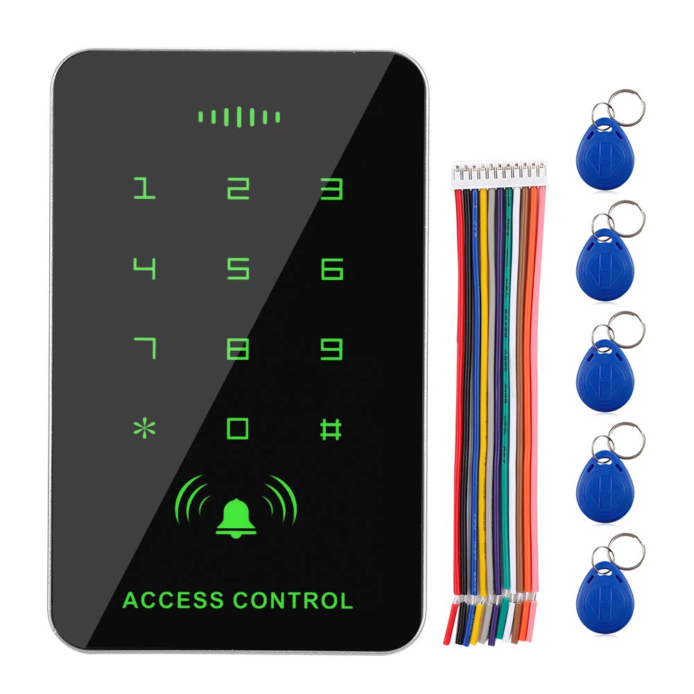 Door Access Control System, Password Keypad Door Lock, Access Control Card Reader Password With 5 Key Tag, Door Entry Control System for Office/Factory