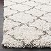 SAFAVIEH Hudson Shag Collection Area Rug - 9' x 12', Ivory & Grey, Moroccan Trellis Design, Non-Shedding & Easy Care, 2-inch Thick Ideal for High Traffic Areas in Living Room, Bedroom (SGH282A)