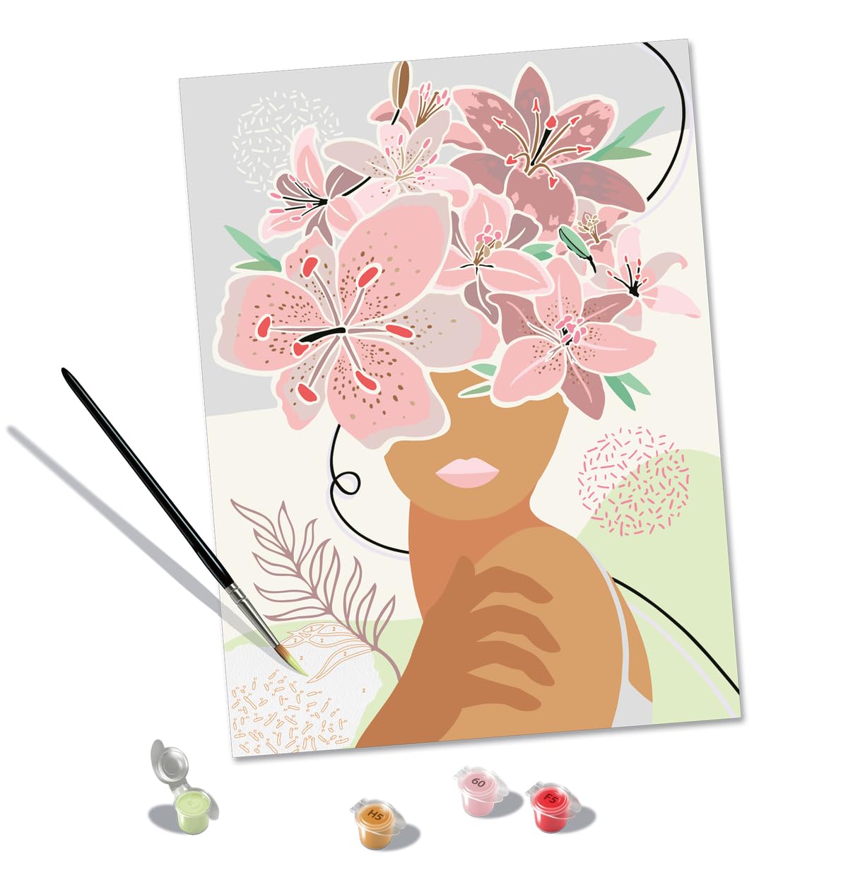 Ravensburger CreArt Large 30 x 40 cm – Flowers on My Mind – Creative Painting by Numbers – Relaxation and Creative Activity for Adults – From 12 Years – 20275 – French Version