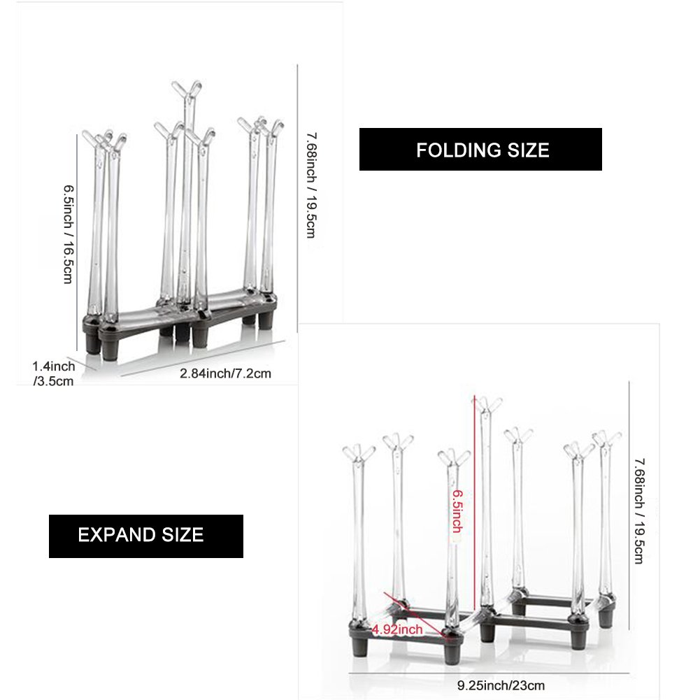 Plastic Bag Dryer And Mug Tree With Non Slip Bottom For Kitchen