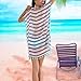 Chalier Womens Striped Chiffon Swimwear Bikini Swim Beachwear Swimsuit Cover up,A-white Stripe,One Size