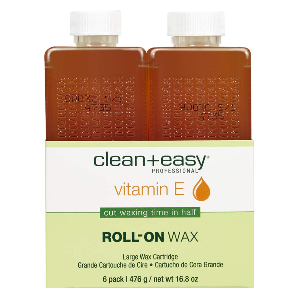 Clean & Easy Vit E Roll-On Wax 6-pack Large Vitamin