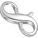 925 Sterling Silver Clasp, Double Opening Lobster Clasps, Necklace Enhancer Shortener for Women Jewelry Making Bracelet (Silver)