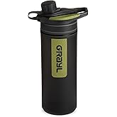 GRAYL GeoPress 24 oz Water Purifier Bottle - Filter for Hiking, Camping, Survival, Travel (Black Camo)